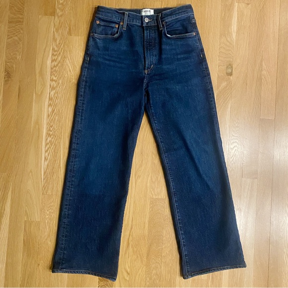 AGOLDE Harper Mid-Rise Wide-Leg Dark Wash Jeans Size 27 - Picture 2 of 8